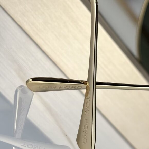 Tom Ford Gold and Black Aviator Sunglasses main image 5